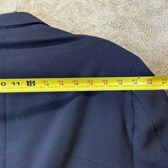 Vtg USA Made 40R Navy Blue Hopsack Gold Button Mens Blazer Sport Coat Jacket - Picture 6 of 9